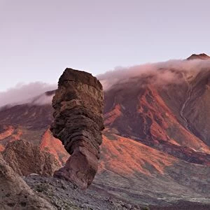 Los Roques de Garcia at Caldera de las Canadas, Pico de Teide at sunset, National Park Teide