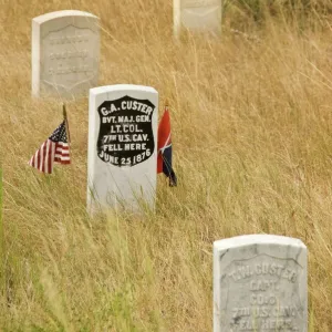 Memorial to General George Custer at the Little Bighorn Battlefiled National Monument