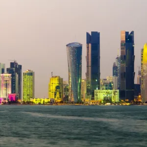 Modern skyline, Doha, Qatar, Middle East