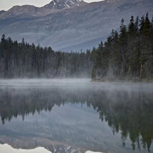 Mount Edith Cavell reflected in Leach Lake, Jasper National Park, UNESCO World Heritage Site, Alberta, Canada, North America