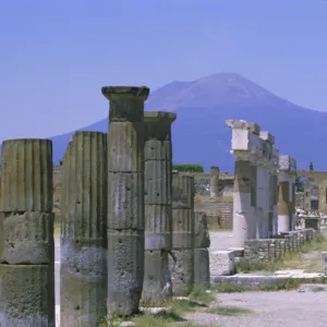 Mount Vesuvius seen from the ruins of Pompeii