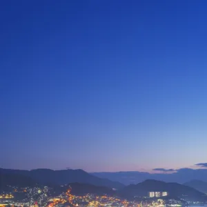 Nagasaki Bay at night, Nagasaki, Kyushu, Japan, Asia