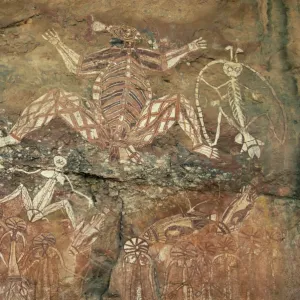 Namondjok in centre, who ate his clan sister, Namarrgon on right the Lightning Man