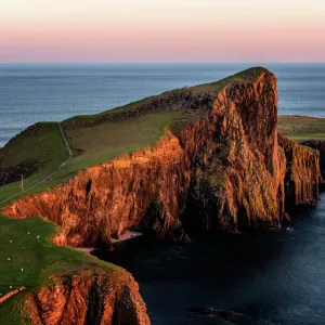 Neist Point at sunset, Isle of Skye, Inner Hebrides, Scotland, United Kingdom, Europe