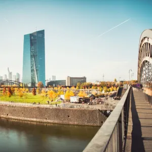 New architecture in the Frankfurt Ostend district including the EZB Building, Frankfurt