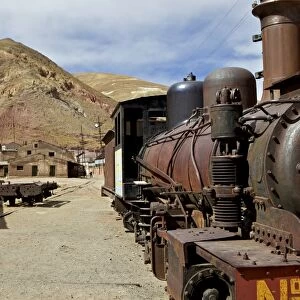 The old mining ghost town of Pulacayo, Industrial Heritage Site, famously linked to Butch Cassidy and the Sundance Kid, Bolivia, South America