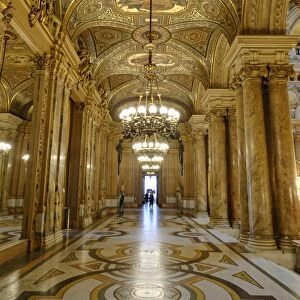 Opera Garnier, frescoes and ornate ceiling by Paul Baudry, Paris, France, Europe