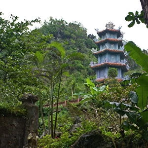 Pagoda on Marble Mountain, near Danang, Vietnam, Indochina, Southeast Asia, Asia