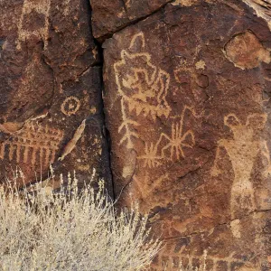 Petroglyphs Print, Parowan Gap, Utah Landscape