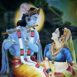 Picture of Hindu gods Krishna and Rada, India, Asia