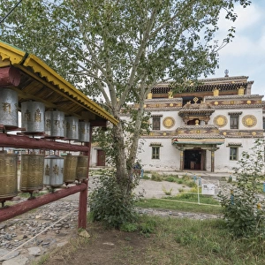 Prayer wheels in the gardens of Erdene Zuu Buddhist Monastery, Harhorin, South Hangay province