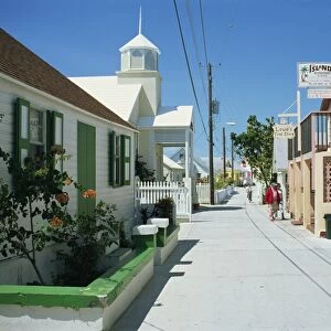Quiet street scene, New Plymouth, Green Turtle Cay, Bahamas, West Indies, Central America