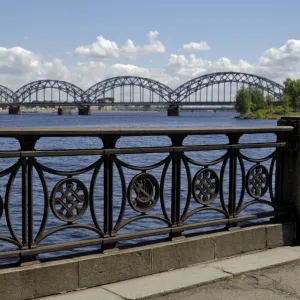 Railway bridge over the river Daugava