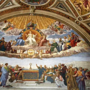 Raphaels Rooms, Disputation of the Holy Sacrament, Vatican Museum, Rome, Lazio