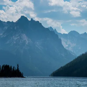 Redfish Lake in a valley north of Sun Valley, Sawtooth National Forest, Idaho, United States of America, North America