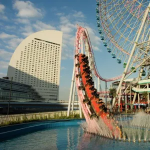 Rollercoaster and fun fair amusement park