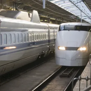 Shinkansen (Bullet) train at Shin-Osaka station, Kyushu, Japan, Asia