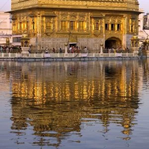 The Sikh Golden Temple reflected in pool