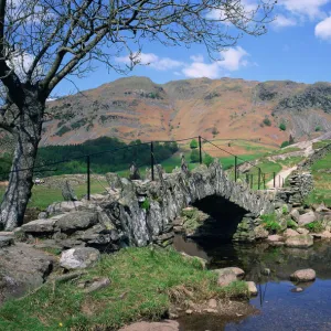 Slaters Bridge, Little Langdale, Lake District, Cumbria, England, United Kingdom, Europe