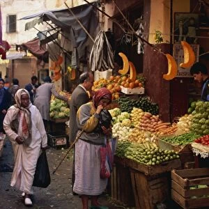 Street scene and the souk in the Medina
