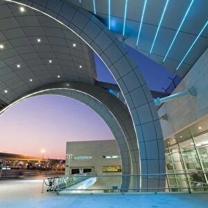 Stylish modern architecture of Terminal 3 opened in 2010, Dubai International Airport