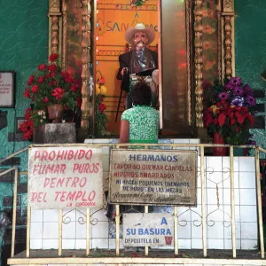 Temple of San Simon, also known as Maximon, Patron Saint of Gamblers and Drunks