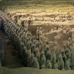 Terracotta warriors in the tomb of Chin Shih Huang Ti, Xian, China, Asia