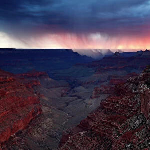 Thunderstorms over south rim, from Cape Royal, north rim, Grand Canyon, Grand Canyon National Park, UNESCO World Heritage Site, Arizona, United States of America, North America