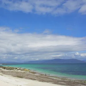 Traigh Bhan beach and Sound of Iona, Isle of Iona, Inner Hebrides, Scotland