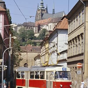 Tram in the Lesser Quarter, Prague, Czech Republic, Europe