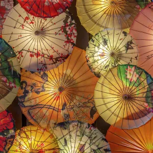 Umbrellas in Kuanxiangzi Alley, Chengdu, Sichuan Province, Peoples Republic of China