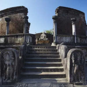 Vatadage, Quadrangle, Polonnaruwa, UNESCO World Heritage Site, North Central Province, Sri Lanka, Asia