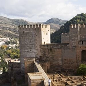 Vew across the Alcazaba showing the Barrio Castrense to the right