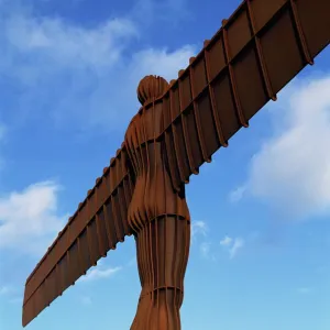 Back view of the Angel of the North statue, Newcastle upon Tyne, Tyne and Wear