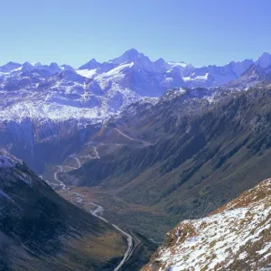 View to the Grimsel Pass from west of the Furka Pass