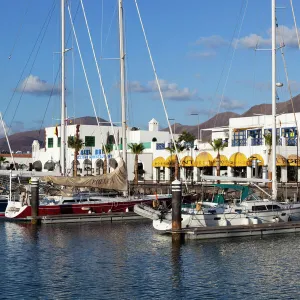 View over Marina, Playa Blanca, Lanzarote, Canary Islands, Spain