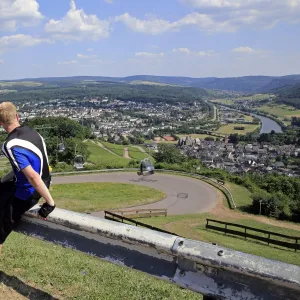 View from Mount Warsberg to Saarburg, Saar River, Rhineland-Palatinate, Germany, Europe