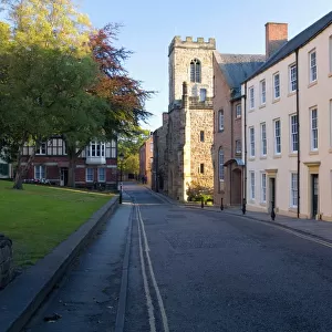 View northwards along North Bailey below the cathedral, St. Chads College prominent
