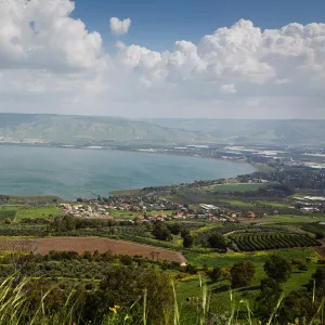 View over the Sea of Galilee (Lake Tiberias), Israel. Middle East