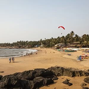 View over South Anjuna Beach, Goa, India, Asia