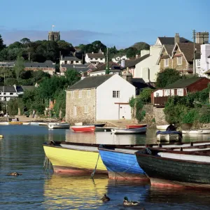 View across water from Noss Mayo to the village of Newton Ferrers, near Plymouth