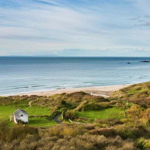 View over Whitepark Bay (White Park Bay), County Antrim, Ulster, Northern Ireland