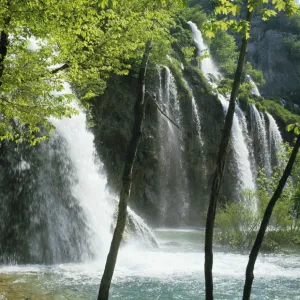 Waterfall in the Plitvice Lakes National Park, UNESCO World Heritage Site