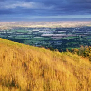 The winding footpath through the Malvern hills in autumn, Worcestershire, England