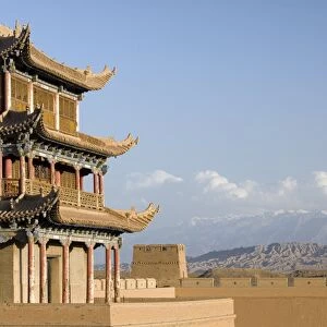 Six hundred year old tower, Jiayuguan Fort, Jiayuguan, Gansu, China, Asia