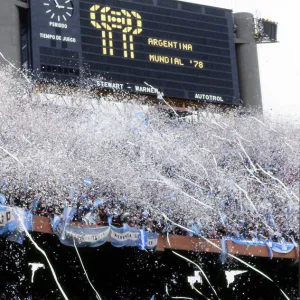 Agrentina fans welcome their team with a Ticker Tape Parade - 1978 World Cup Final