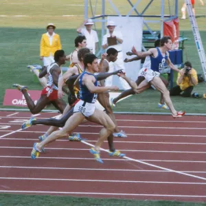 Allan Wells wins the 100m at the 1982 Commonwealth Games