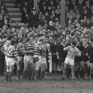 Bridgend prepare to scrum down against the All Blacks in 1978