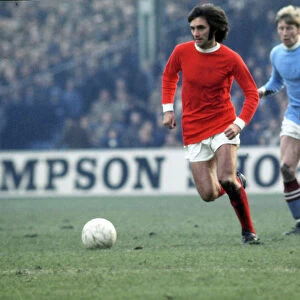 George Best of Man Utd, chased by Colin Bell of Manchester 1969