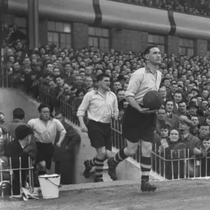 Port Vale captain Tommy Cheadle leads out his side for the 1954 FA Cup semi-final against West Brom